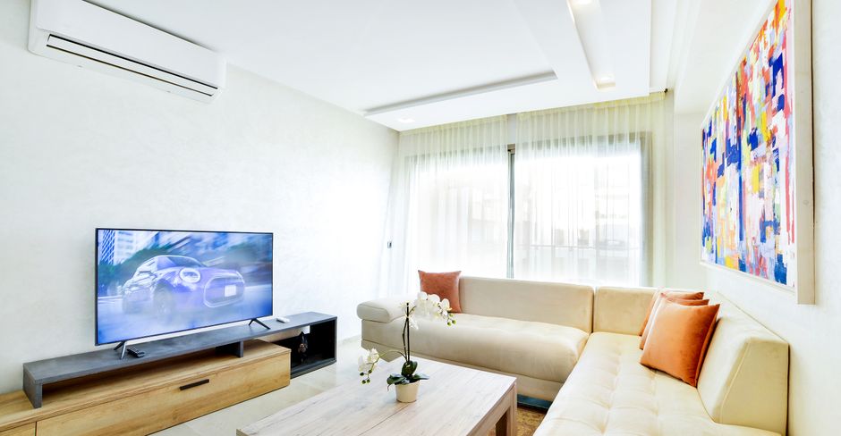 Bright living room in a rental apartment